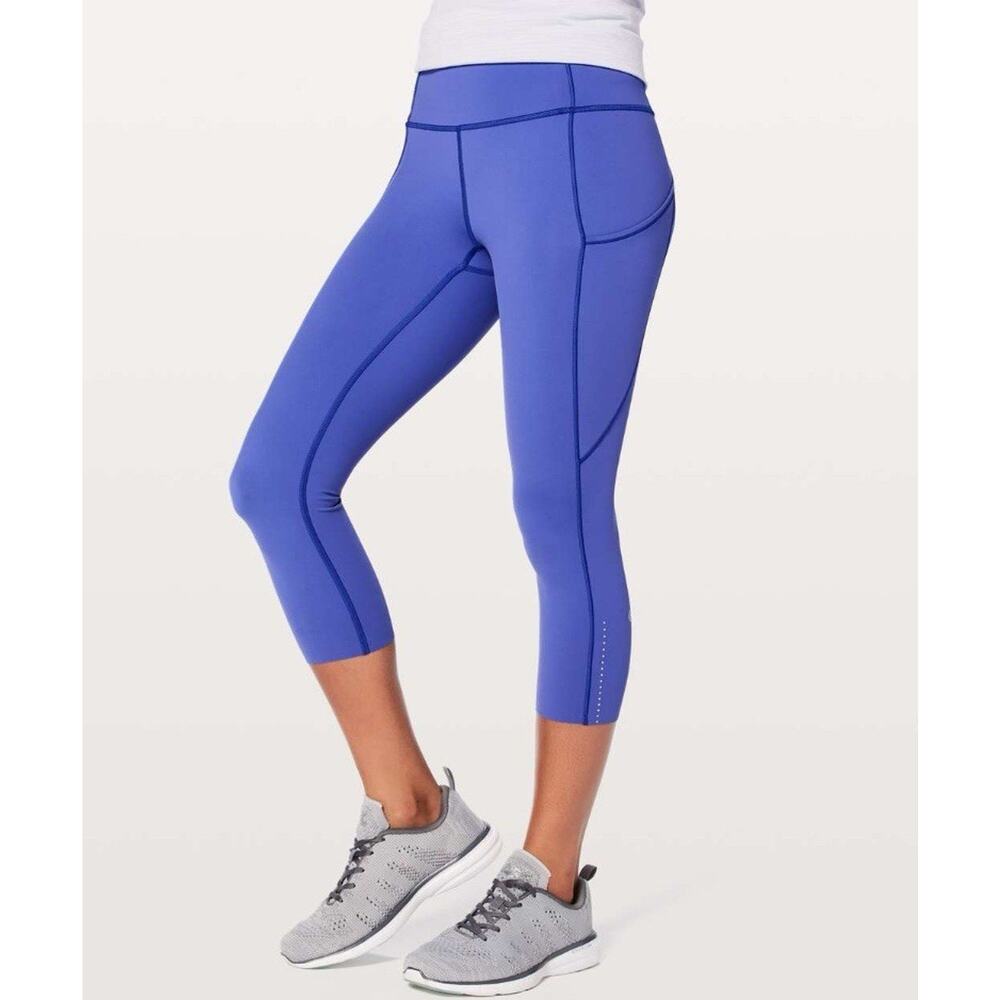 Lululemon Leggings Fast Free Crop II Nulux 19" Moroccan Blue Size 6 W6AKHS